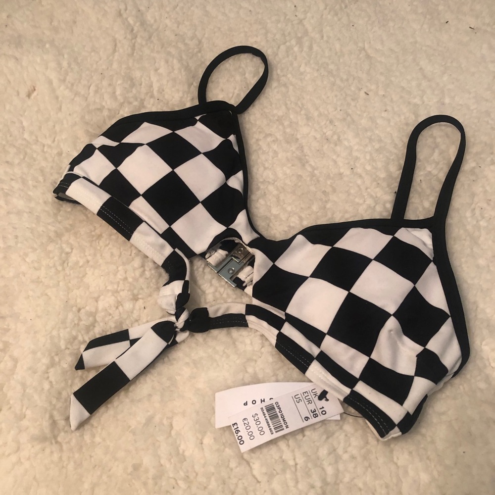 Topshop Checkered Bikini Top Brand New
